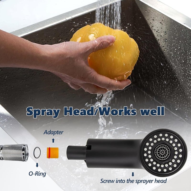 gcbcrit Pull-Out Spray Wand for Grohe Parts 46298K00 / 46312KH0, Replacement for Grohe Pull Out Kitchen Faucet Parts, Soft Black - Image 4